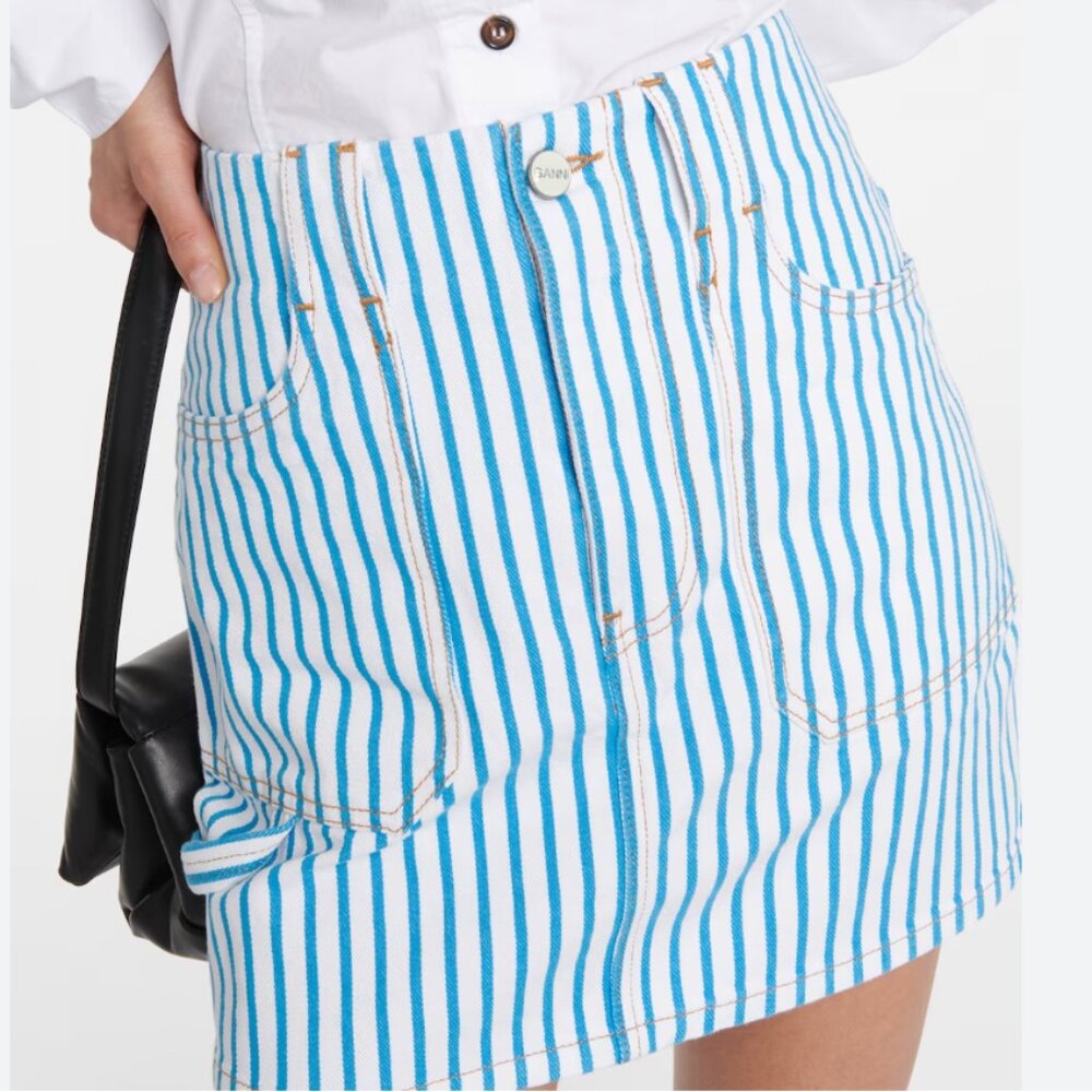 GANNI stripe denim mini skirt | NWT